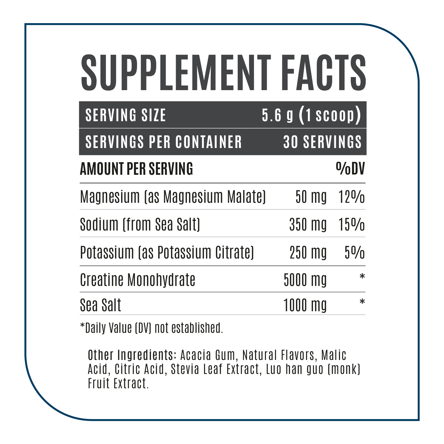 Electrolyte-Creatine supplement facts